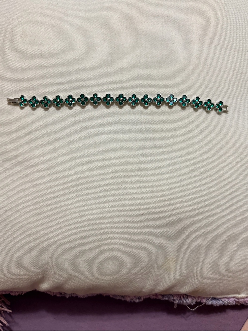 Emerald Floral CZ Tennis Bracelet - Women Jewelry